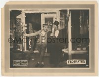 8z1188 LOVE TAPS LC 1922 wacky image of Monty Banks talking to mannequin in clothing store!