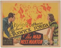 8z0790 MAD MISS MANTON TC 1938 Fonda, Barbara Stanwyck & society friends try to solve a murder!