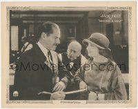 8z1198 MAKING A MAN LC 1922 c/u of rich Jack Holt & Eva Novak at bank in a story by Peter B. Kyne!