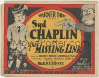 8z0801 MISSING LINK TC 1927 great art of happy ape laughing at Syd Chaplin in Scottish kilt, rare!