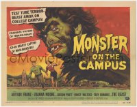 8z0802 MONSTER ON THE CAMPUS TC 1958 Reynold Brown art of test tube terror amok on the college!
