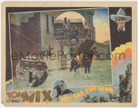 8z1227 MY PAL THE KING LC 1932 Tom Mix escaping from castle onto Tony via rope tied to his saddle!