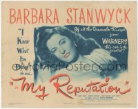 8z0806 MY REPUTATION TC 1946 bad girl Barbara Stanwyck thought she knew what she was doing!