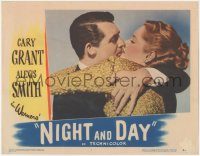8z1234 NIGHT & DAY LC 1946 best c/u of Cary Grant as composer Cole Porter kissing Alexis Smith!