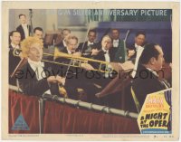 8z1237 NIGHT AT THE OPERA LC #7 R1948 Harpo Marx in tuxedo uses violin bow to play trombone!
