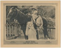 8z1260 ONE-MAN TRAIL LC 1921 Buck Jones & Beatrice Burnham with little girl on horse, ultra rare!