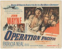 8z0814 OPERATION PACIFIC TC 1951 close up of Navy officer John Wayne & Patricia Neal in WWII!
