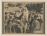 8z1277 PHANTOM HORSEMAN LC 1924 sheriff Jack Hoxie on horse surrounded by lots of concerned men!