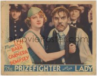 8z1296 PRIZEFIGHTER & THE LADY LC 1933 great close up of Myrna Loy holding Walter Huston back, rare!