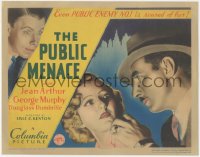 8z0826 PUBLIC MENACE TC 1935 even Public Enemy No. 1 is scared of beautiful Jean Arthur, very rare!