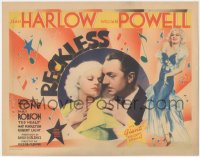 8z0828 RECKLESS TC 1935 c/u of Jean Harlow & William Powell + full-length art of Harlow, ultra rare!