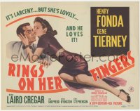 8z0830 RINGS ON HER FINGERS TC 1942 Gene Tierney is lovely & Henry Fonda loves it, ultra rare!