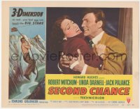 8z1345 SECOND CHANCE 3D LC #1 1953 3-D, intense close up of Jack Palance clutching Linda Darnell!