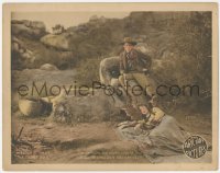 8z1356 SILENT MAN LC 1917 tough cowboy William S. Hart protects Vola Vale while she sleeps, rare!