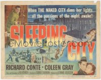 8z0839 SLEEPING CITY TC 1950 Conte, Coleen Gray, when The Naked City dims her lights passions awake!