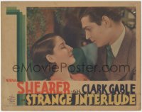 8z1391 STRANGE INTERLUDE LC 1932 best close up of young Clark Gable & Norma Shearer, ultra rare!
