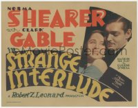 8z0848 STRANGE INTERLUDE TC 1932 c/u of Clark Gable & Norma Shearer, Eugene O'Neill, ultra rare!
