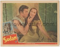 8z1393 SUDAN LC 1945 best close up of Turhan Bey about to kiss sexiest Maria Montez!