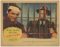 8z1402 TALK OF THE TOWN LC 1942 bandaged Cary Grant in jail cell visited by Edgar Buchanan!