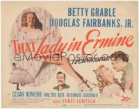 8z0853 THAT LADY IN ERMINE TC 1948 sexy Betty Grable, Douglas Fairbanks Jr., Romero, Ernst Lubitsch!