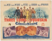 8z0856 THREE COINS IN THE FOUNTAIN TC 1954 Clifton Webb, Dorothy McGuire, Jean Peters, Louis Jourdan