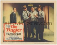8z1429 TINGLER LC #8 1959 William Castle, police lead screaming guy to the electric chair!