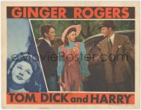 8z1431 TOM, DICK & HARRY LC 1941 Ginger Rogers between George Murhpy & Burgess Meredith by car!
