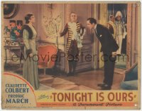 8z1432 TONIGHT IS OURS LC 1933 Fredric March bows to Claudette Colbert, Noel Coward, ultra rare!