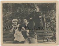 8z1450 UPPER & LOWER LC 1922 police man grabs Lee Moran, who's with Alberta Vaughn on bench, rare!