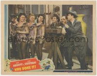 8z1469 WHO DONE IT LC 1942 great image of Bud Abbott & Lou Costello flirting with sexy showgirls!
