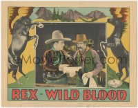 8z1472 WILD BLOOD LC 1929 Jack Perrin & Lorch, cool border art of Rex the Wonder Horse, ultra rare!