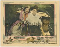 8z1473 WILD WEST SHOW LC 1928 great c/u of scared Hoot Gibson & Dorothy Gulliver on stagecoach!