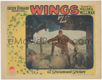 8z1475 WINGS LC 1928 pilot Buddy Rogers under crashed plane by graveyard, continuous release, rare!