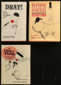 9a0500 LOT OF 3 HARDCOVER COMEDY BOOKS WITH AL HIRSCHFELD COVERS 1968-1975 Laurel & Hardy, Fields!