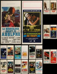 9a0099 LOT OF 20 UNFOLDED AND FORMERLY FOLDED ITALIAN LOCANDINAS 1960s-1980s cool movie images!