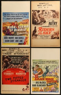9a0035 LOT OF 4 COWBOY WESTERN WINDOW CARDS 1946-1954 Gene Autry, Audie Murphy & more!