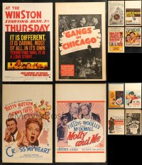 9a0030 LOT OF 12 WINDOW CARDS 1930s-1960s great images from a variety of different movies!
