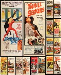 9a0136 LOT OF 18 MOSTLY UNFOLDED 1960S INSERTS 1960s great images from a variety of different movies!