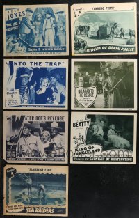9a0449 LOT OF 7 1940S SERIAL LOBBY CARDS 1940s great scenes from a variety of different movies!
