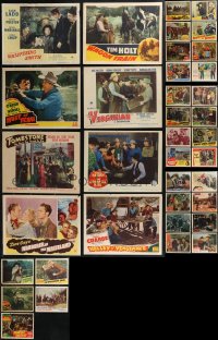 9a0407 LOT OF 45 1940S COWBOY WESTERN LOBBY CARDS 1940s great scenes from several movies!