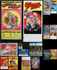 9a0155 LOT OF 21 UNFOLDED AND FORMERLY FOLDED NON-U.S. CIRCUS POSTERS 1970s-2000s great artwork!
