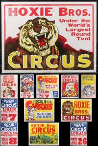 9a0162 LOT OF 12 UNFOLDED AND FORMERLY FOLDED HOXIE BROS. CIRCUS POSTERS 1970s-1980s great art!