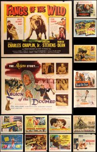 9a0075 LOT OF 19 MOSTLY UNFOLDED 1950S HALF-SHEETS 1950s great images from a variety of movies!