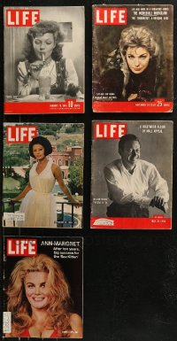 9a0471 LOT OF 5 LIFE MAGAZINES 1943-1971 filled with great images & articles!