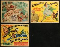 9a0459 LOT OF 3 TITLE CARDS 1942-1949 Tarzan's Magic Fountain, Cinderella Swings It, Joe E. Brown!