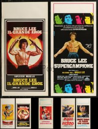 9a0107 LOT OF 9 MOSTLY FORMERLY FOLDED KUNG FU ITALIAN LOCANDINAS 1970s-1980s Bruce Lee & more!