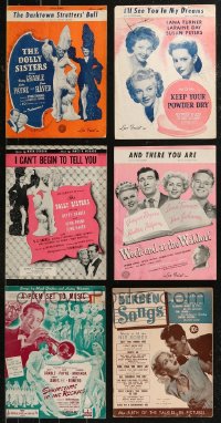 9a0263 LOT OF 6 SHEET MUSIC AND SONG MAGAZINE WITH BETTY GRABLE AND LANA TURNER COVERS 1940s cool!