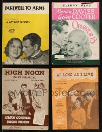 9a0231 LOT OF 4 SHEET MUSIC FROM GARY COOPER MOVIES 1930s-1950s High Noon, Operator 13 & more!
