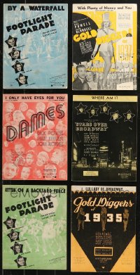 9a0226 LOT OF 6 SHEET MUSIC FROM BUSBY BERKELEY MOVIES 1930s Footlight Parade, Dames, Gold Diggers