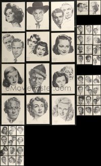 9a0266 LOT OF 50 ACADEMY AWARDS PORTFOLIO PORTRAITS 1962 art of Oscar winners by Nicholas Volpe!